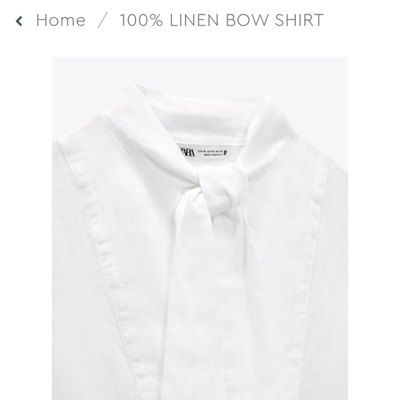 100% LINEN BOW SHIRT - Picture 7 of 8